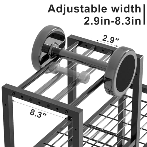 6-Tier Rolling Dumbbell & Home Gym Storage Rack with Adjustable Width