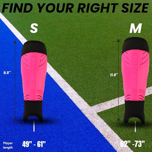 EliteGuard Field Hockey Shin Guards Small - Pro-Level Lightweight Protection, Pink