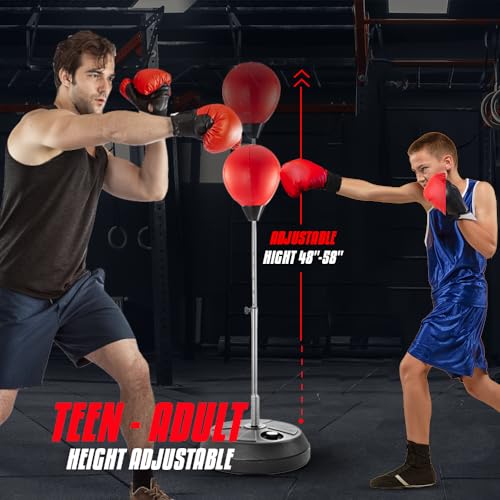 Adult Tech Tools Punching Bag with Stand – Adjustable Speed Boxing Set