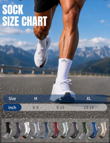 Crew Compression Running Socks - 9-13 mmHg Arch Support - White Gray Black, 3 Pairs - Variation of THIS listing