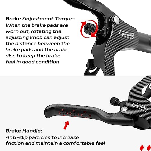 DYISLAND Black Hydraulic Disc Brake Set for Electric Scooter LD-210S R-R Model