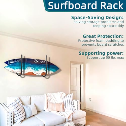 SUP Paddle Board and Kayak Storage Rack,Surfboard Wall Mount Rack