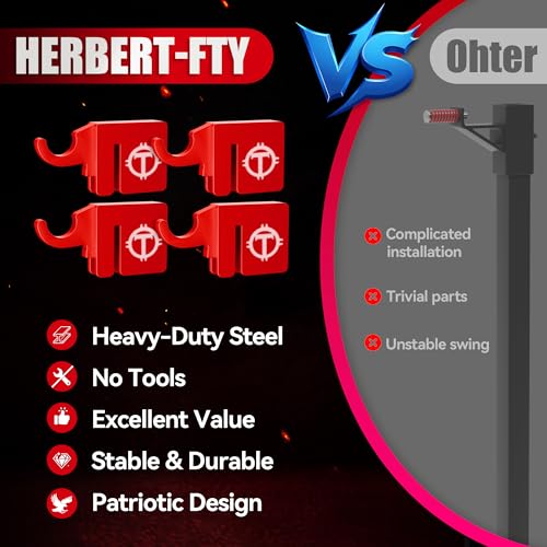 Heavy-Duty T Post Target Hanger - Red Elephant 4 Pack, Tool-Free Shooting Stand