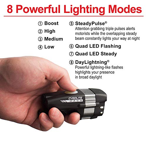Cygolite Dash 600 Pro Bicycle Light with Taillight – 600 Lumens, USB Rechargeable, Waterproof, Compact Road & Commuter Bike Light
