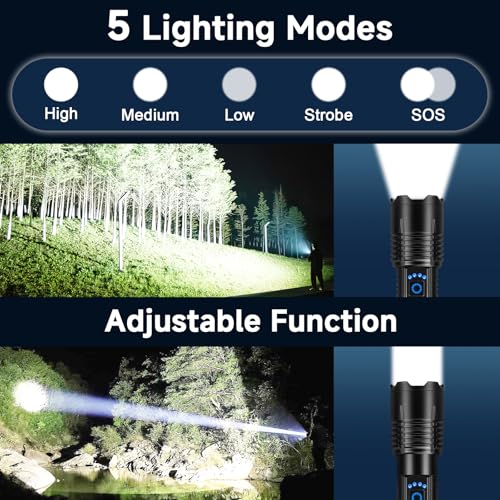 Rechargeable LED Flashlight 4 Pack Super Bright 99,000 Lumens Waterproof Handheld Outdoor Camping Lantern