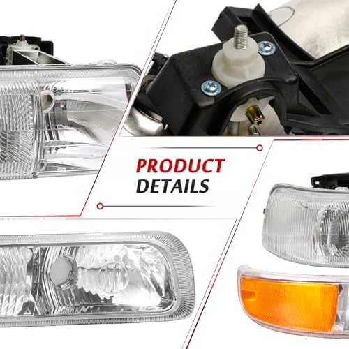 A&P Chrome Headlight Assembly for Chevrolet Tahoe Suburban Silverado 00-06