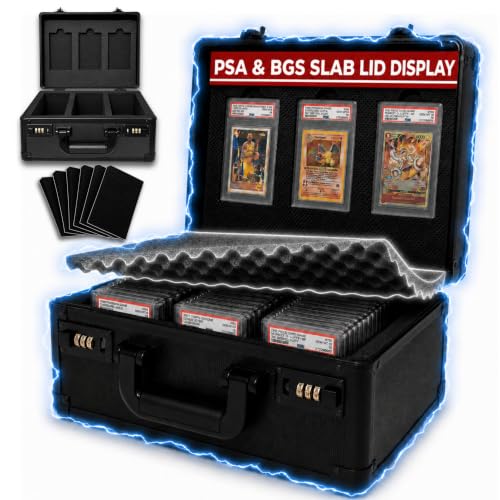 3-Row Graded Card Storage Box with Combination Lock - PSA Display, High Capacity