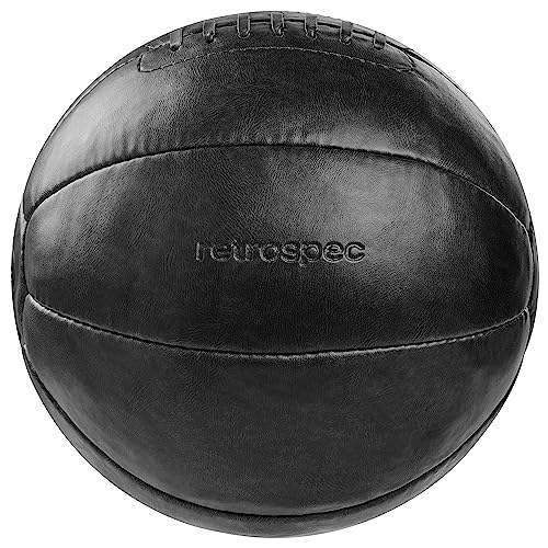 Retrospec Black 20 lbs Core Weighted Medicine Ball - Soft Touch Vegan Leather