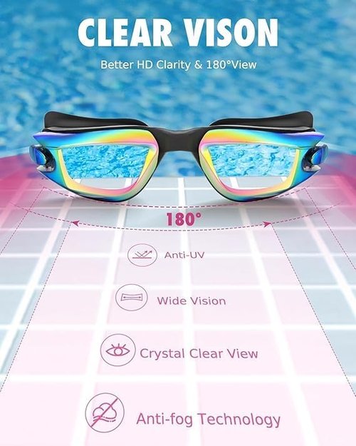 Aegend Swim Goggles - 3 Pack Comfortable Anti-Fog Goggles for Kids Ages 3-14 | Kid-Friendly Design