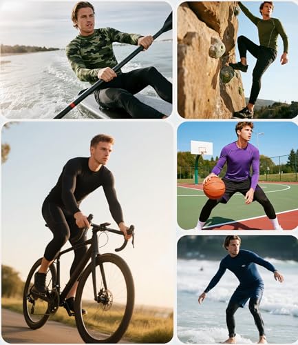 Men's Athletic Compression Leggings - Sports Baselayer Pants