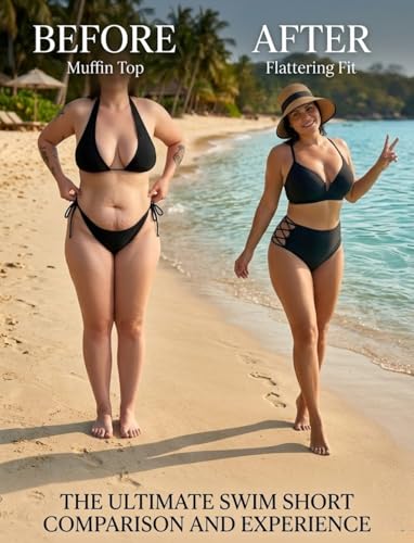 Women's High Waist Bikini Bottoms Tummy Control Strappy Sides XX-Large Black