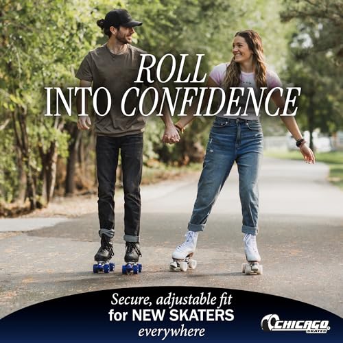 Black Classic Quad Roller Skates for Women & Men - Adjustable High-Top, 60mm PU Wheels