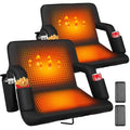 20-Inch Black Heated Bleacher Seat with Back Support & 20,000mAh Battery - Dual-Sided with Recline