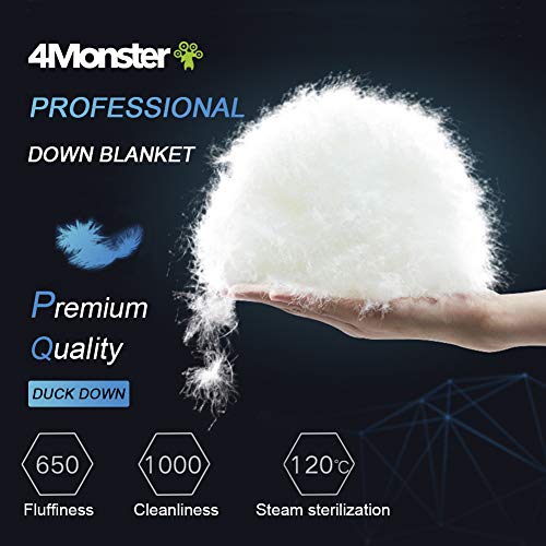 4Monster Down Camping Blanket Grid-Black 54x80 Ultralight Waterproof Puffy Quilt