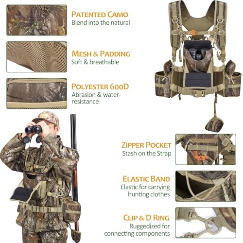 NEW VIEW Hunting Fanny Pack for Men with Rifle & Bow Holder - Camouflage Waist Pack & Chest Pack Upgrade
