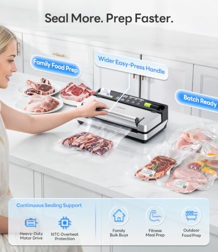 Beelicious Pro Silver 98kPa Smart Vacuum Sealer with Label Printing & Food Management App