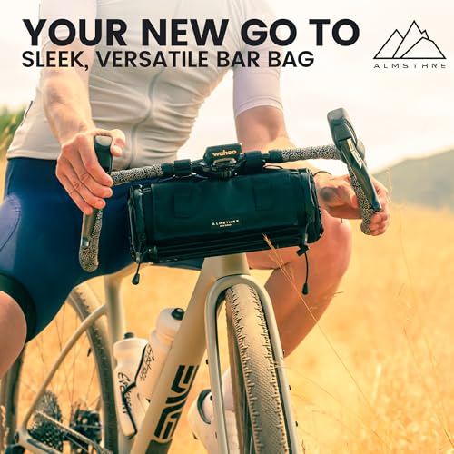 ALMSTHRE Signature XL Bike Handlebar Bag Midnight Black Waterproof Hard Shell