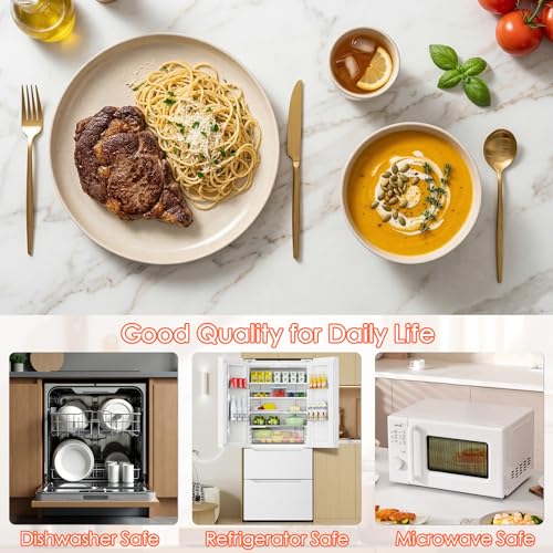 Plastic Dinnerware Set for 6 People 18pcs Camping Plates Bowls Cups