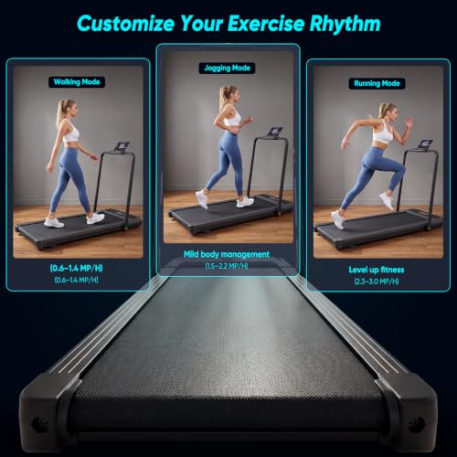 Foldable Portable Walking Pad Treadmill for Home with Handle Bar, Small Space Exercise Equipment