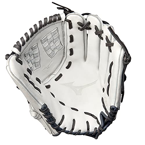 Mizuno MVP Prime Fastpitch Softball Glove 12.5" Right Hand, Trident Web, White-Grey