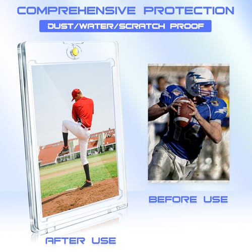 200pcs Magnetic Card Holders with UV Protection, One Touch Closure, 35pt - Unlemoni