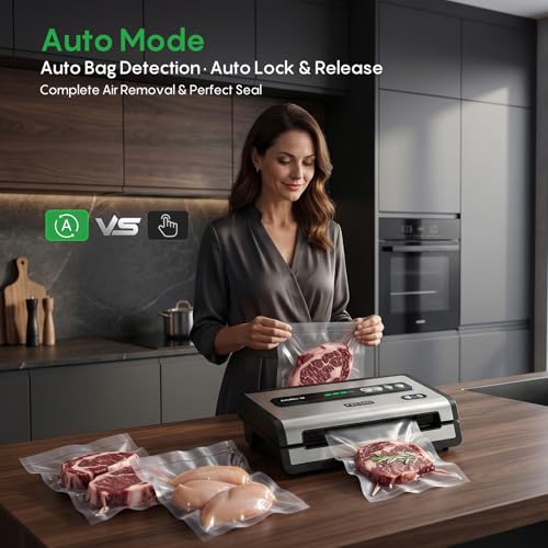 FRESKO Automatic Food Vacuum Sealer - Silver, Fast Seal for Bulk & Meal Prep