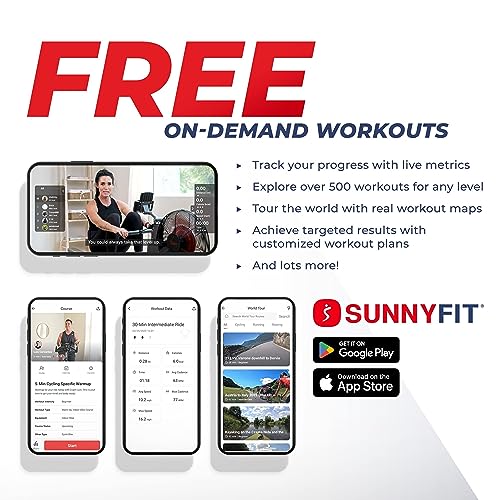 Sunny Health & Fitness Smart Magnetic Rowing Machine - Full Body Workout