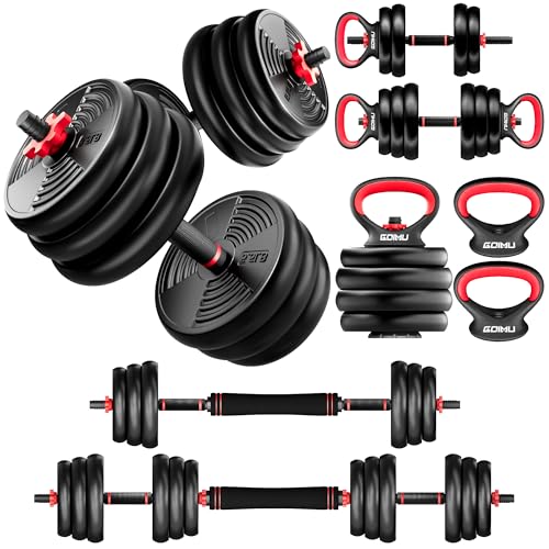 94LB Adjustable Dumbbell Set with 4-in-1 Function for Home Gym - GOIMU