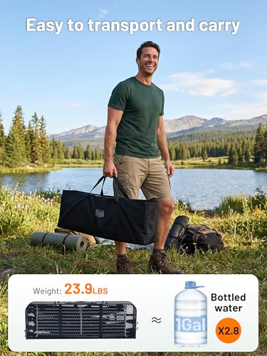 Portable Camp Kitchen Station with Steel Mesh Top & Foldable Design