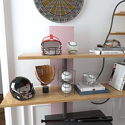 6 Pack Clear Acrylic Baseball Display Cases with Invisible Stand - Suitable for Official Size Balls & More