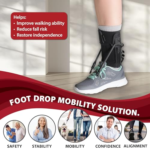 Foot Drop Brace XSmall/Small Adjustable Dorsiflexion Support for Walking