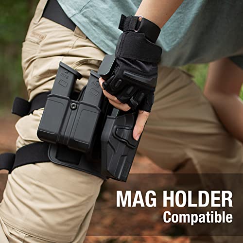 GUN & FLOWER Drop Leg Holster for S&W M&P 9MM/.40 Level II Retention Tactical