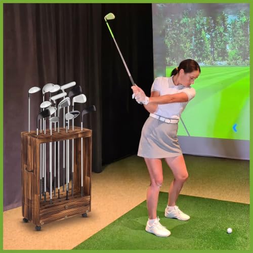 Golf Club Storage Rack for Garage - Brown, 27 Hole Capacity