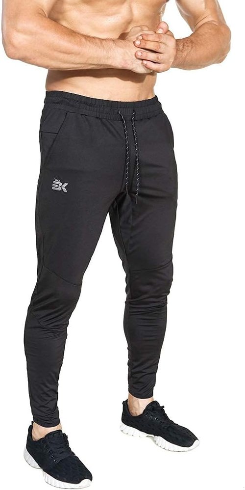 BROKIG Men's Lightweight Gym Jogger Pants - Comfortable Workout Sweatpants with Zip Pocket