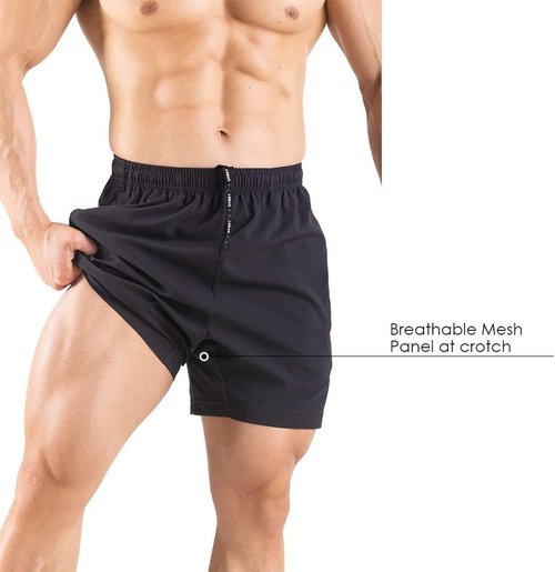 Gaglg Men's 5-Inch Running Shorts - Quick Dry Athletic Gym Shorts with Zipper Pockets | 2-Pack