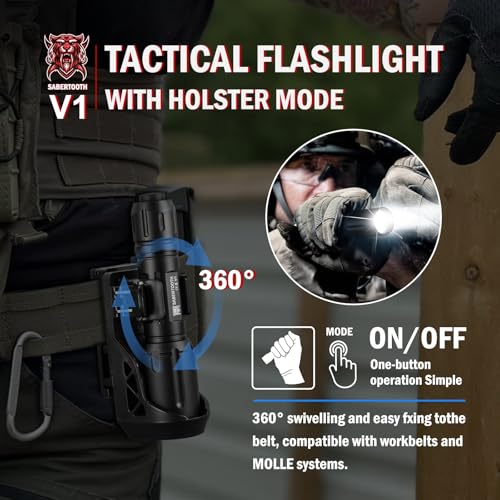High Lumens Tactical LED Flashlight 2200 Lumens Waterproof for Law Enforcement