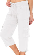 MoFiz Women's Capris - Lightweight Casual Pants with Pockets | Loose Fit Cargo Design for Hiking