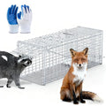 Large Humane Collapsible Animal Trap Cage 37x14x15 Inches for Raccoons Foxes