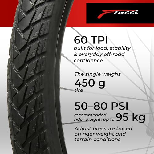 Fincci 700x35c Foldable City Bike Tire - Anti-Puncture for Commuter & Hybrid Bikes - Black