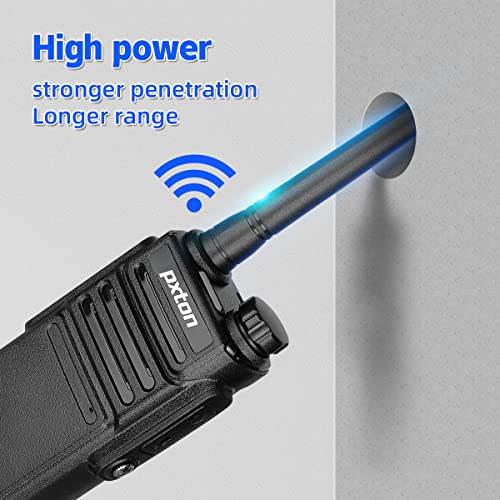 Pxton 6-Pack Waterproof Long Range Walkie Talkies for Adults with Earpieces & Fast Charger Dock