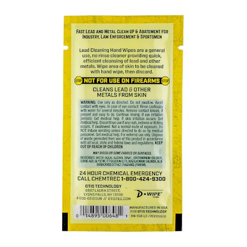 Otis Lead & Metal Cleaning Wipes - 50 Individually Wrapped Hand Wipes