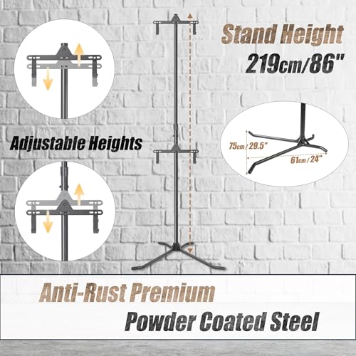 2 Bike Bicycle Floor Storage Stand - Vertical Garage or Apartment Rack
