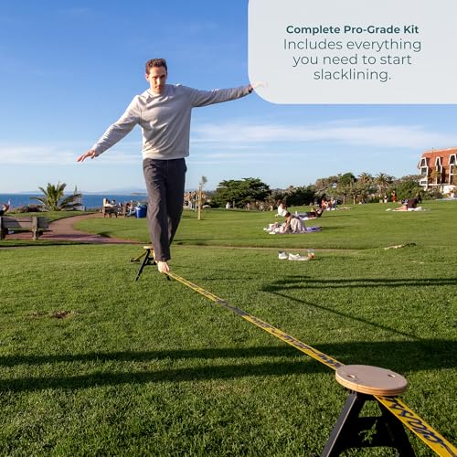 Freestanding Slackline Kit with A-Frames - No Trees Needed, Outdoor Balance Training