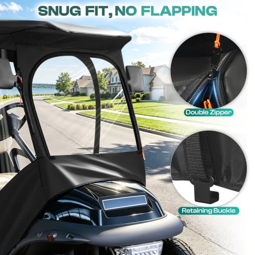 Golf Cart Enclosure for Club Car Precedent - Waterproof 4 Passenger Cover with Zippered Doors & Clear Windows