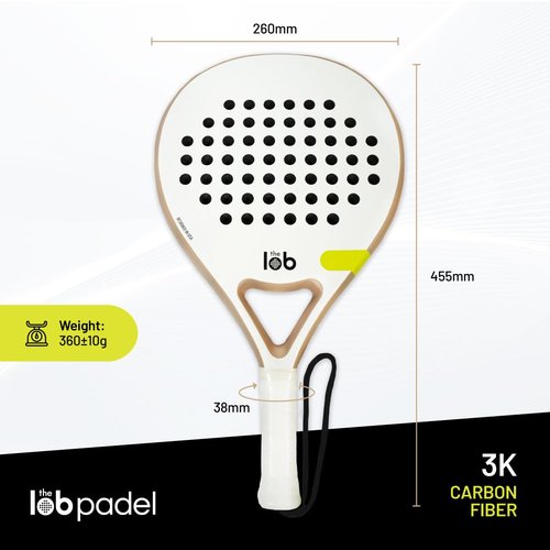 3K Carbon Fiber Padel Racket Sand | Round Shape Power & Control | Padel Racket for Women and Men