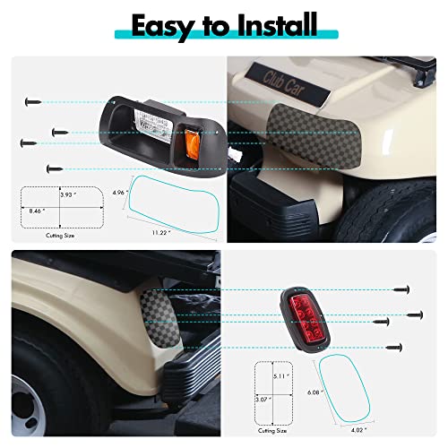 Golf Cart Headlight and Taillight Kit for Club Car DS 1993+ Street Legal 12V