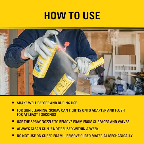 Stanley Foam Gun Cleaner Spray 12 Pack - Dissolves Uncured Polyurethane Foam