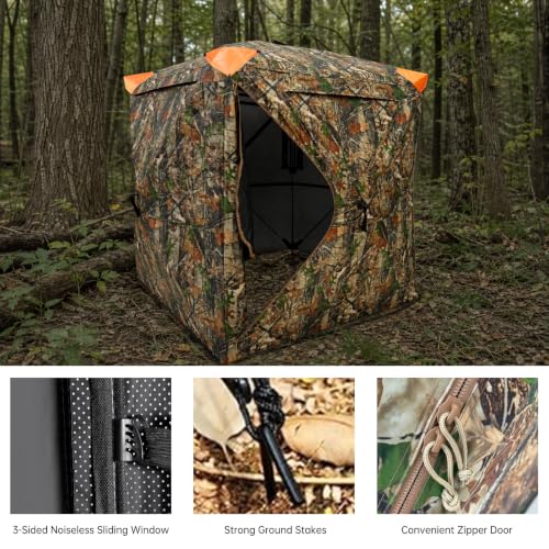 Camouflage Hunting Blind Pop-Up Tent Waterproof 270° Deer Stealth Shelter