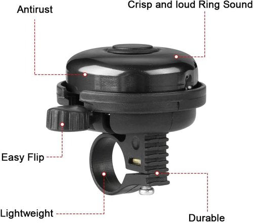 Accmor Classic Bike Bell - Loud Aluminum Bicycle Bell for Adults & Kids | Crisp Clear Sound