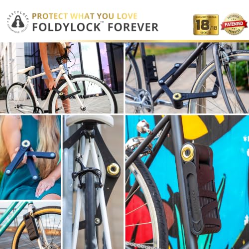 FoldyLock Forever Folding Bike Lock 90cm - High Security Bicycle Lock with Keys
